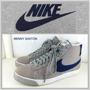 NIKE BLAZER HIGH GREY/OBSIDIAN BLUE 2010 MEN'S 7.5